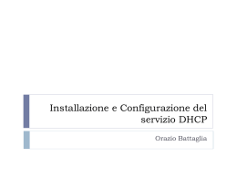 Installazione e Configurazione del servizio DHCP