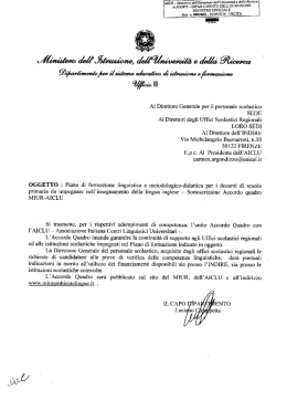 Accordo quadro MIUR-AICLU 2014-2015