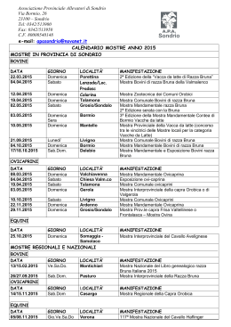 calendario manifestazioni zootecniche 2015