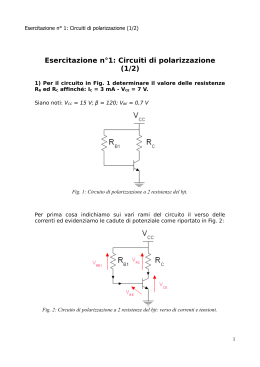 Esercitazione n°1: Circuiti di polarizzazione (1/2)