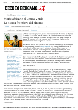Storie africane al Conca Verde La nuova frontiera del cinema