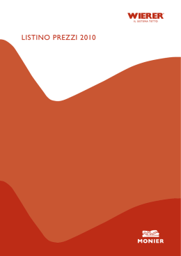 LISTINO PREZZI 2010