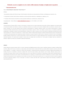 Il disturbo ossessivo-compulsivo in età evolutiva differenziaz
