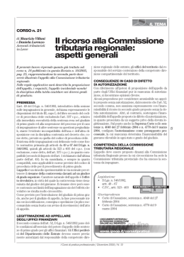 Il ricorso alla Commissione tributaria regionale