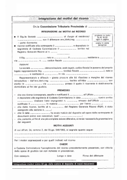 On.le Commissione Tributaria Provinciale di