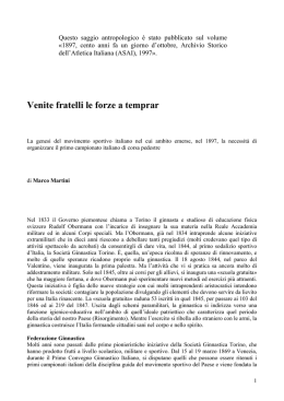 Venite fratelli le forze a temprar, di Marco Martini