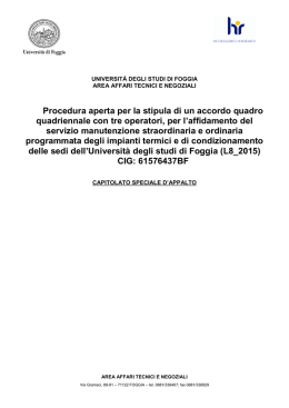 Capitolato speciale d`appalto - Università degli Studi di Foggia