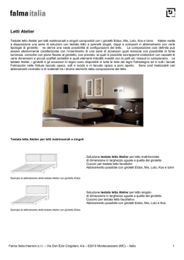 Scheda tecnica - Letti Atelier