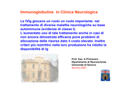 Immunoglobuline in Clinica Neurologica