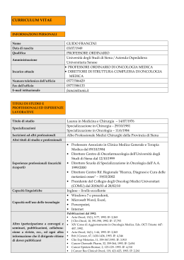 CV - Azienda Ospedaliera Senese