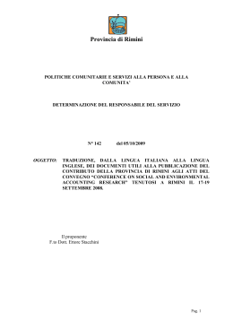 DETERMINAZIONE DEL RESPONSABILE