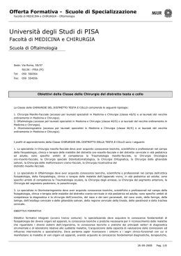 Offerta Formativa - Universit&agrave; degli Studi di Pisa