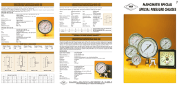 MANOMETRI SPECIALI SPECIAL PRESSURE GAUGES