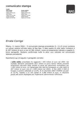 Comunicato stampa