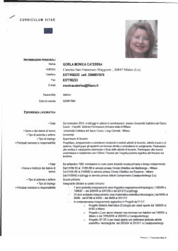 Curriculum Assessore Gorla Monica Caterina