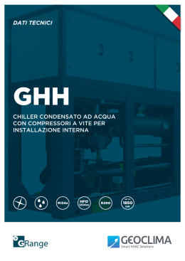 DATI TECNICI Chiller Condensato ad aCqua Con