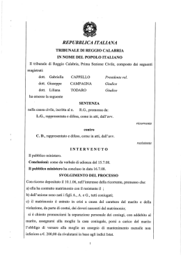 Sentenza separazione giudiziale - Osservatorio sulla Giustizia di