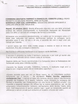 Consegna farmaci a domicilio - FNP CISL CAMPANIA-Home