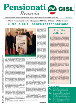 Oltre la crisi, senza rassegnazione