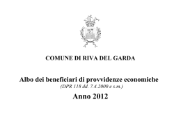 Anno 2012 - Comune di Riva del Garda