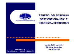 Benefici dei Sistemi di Gestione Qualità e Sicurezza Certificati