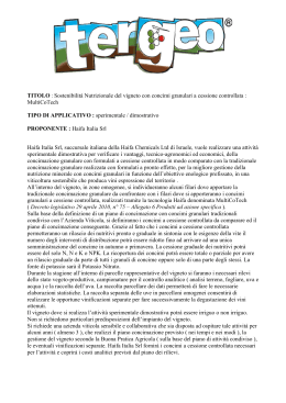 TITOLO : Sostenibilità Nutrizionale del vigneto con concimi granulari