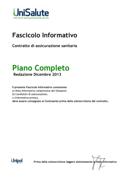 Nota informativa relativa al contratto di assicurazione