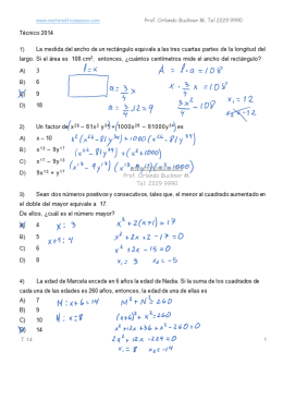 www.mategauss.com Prof. Orlando Bucknor M. Tel: 2229 9990