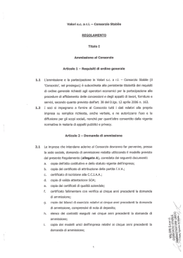1.1 1.2 2.1 Valori s.c. a r.l. - Consorzio Stabile REGOLAMENTO