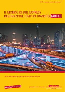 il mondo di dhl express destinazioni, tempi di transito, tariffe