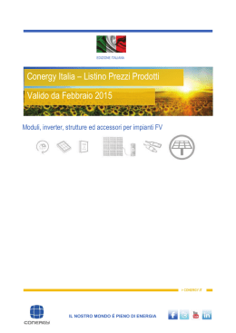 Conergy Italia &oelig; Listino Prezzi Prodotti Valido da Febbraio 2015