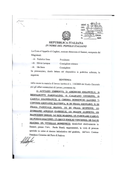 REPUBBLI A ITALIANA IN NOME DEL POPOLO I