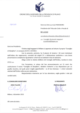 Candidature - Ordine degli Ingegneri della Provincia di Milano