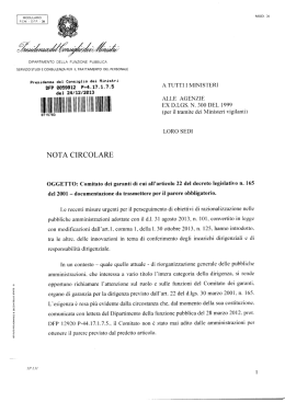 Nota Circolare - Dipartimento Funzione Pubblica