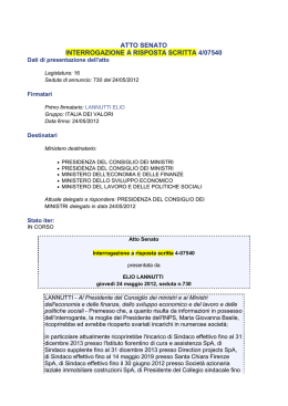 Interrogazioni parlamentari Mastrapasqua