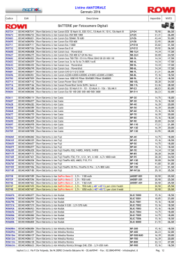 Listino ROWI BATTERIE - Gen 2016