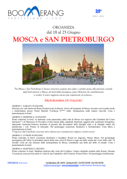 MOSCA e SAN PIETROBURGO - Agenzia Viaggi Boomerang