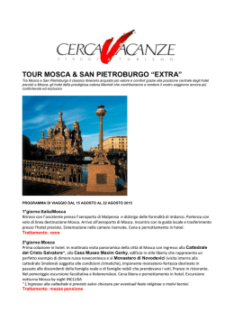 TOUR MOSCA & SAN PIETROBURGO &ldquo;EXTRA&rdquo;