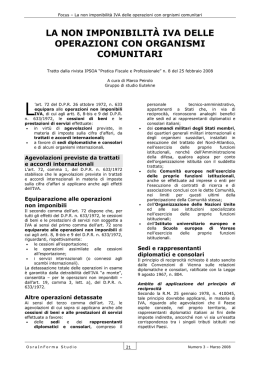 la non imponibilit&agrave; iva delle operazioni con organismi comunitari