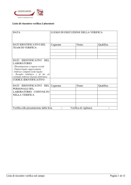 Lista di riscontro per la verifica presso il laboratorio
