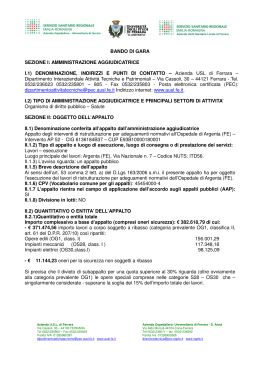 Bando Argenta AP 52 - Azienda USL di Ferrara