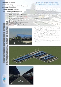 Fotovoltaico parcheggio presso l`Arcispedale S. Anna di Cona (FE)
