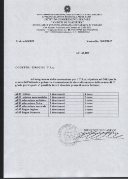 Convenzione per TFA - Istituto comprensivo Caduti di Nassirija