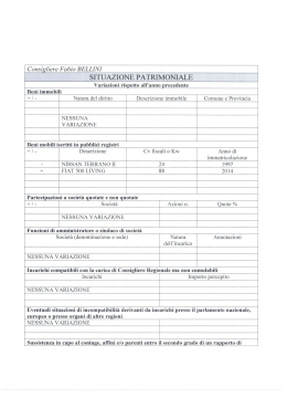 situazione patrimoniale - Consiglio Regionale del Lazio