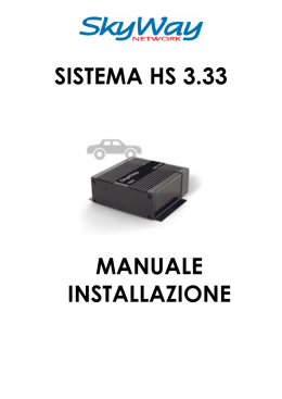 SISTEMA HS 3.33 MANUALE INSTALLAZIONE