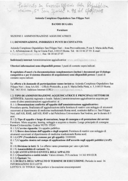 Azienda Complesso Uspedalirro San Filippo Neri BANDI] DI GARÀ