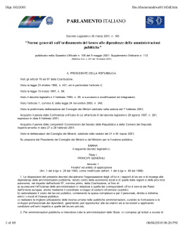 Legge 30 marzo 2001, n. 165
