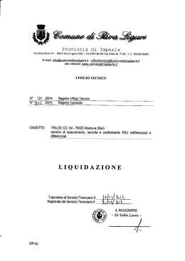 Liquidazione n. 121/2014 Reg. UT del 16/05/2014
