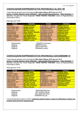 Convocazione 4 giornata