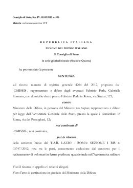 Consiglio di Stato, Sez. IV, 05.02.2015 n. 556